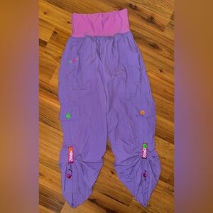 Zumba Purple Pink Dance Pants Large Cargo Joggers High Rise Athleisure